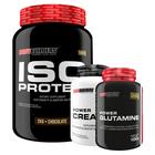 KIT Whey Protein Isolado Iso Protein 2kg + Power Creatina 100g + Power Glutamina- Aumento de Massa Muscular - Bodybuilders