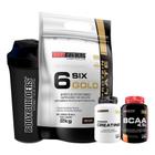 Kit Whey Protein Isolado Six Gold 2 Kg - Bodybuilders