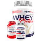 Kit Whey Protein Pote 900g + Creatina Push 100g + Multivitamínico Vit Biotic 90 Cápsulas- Hyperpure Kit para ganho de massa muscular e vitaminas