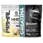 Kit: Whey Protein Primal 1Kg 100% Importado + Creatina Monohidratada 1Kg- Soldiers Nutrition