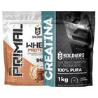 Kit: Whey Protein Primal 1Kg 100% Importado + Creatina Monohidratada 1Kg- Soldiers Nutrition