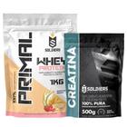 Kit: Whey Protein Primal 1Kg 100% Importado + Creatina Monohidratada 500g - Soldiers Nutrition