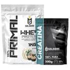 Kit: Whey Protein Primal 1Kg 100% Importado + Creatina Monohidratada 500g - Soldiers Nutrition