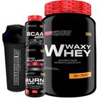 Kit Whey Protein Waxy Whey - 2kg Bau + Cafeína + BCAA 250 Cáps + Glutamina + Coq 600ml- Bodybuilders