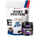 Kit Whey Protein Zero Lactose 900g Cookies + Pré Treino XtremeUp 300g Uva NEWNUTRITION