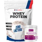Kit Whey Protein Zero Lactose 900g Natural + Creatina Micronizada 300g NEWNUTRITION