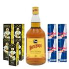 Kit Whisky Cavalo Branco 1L + 4 Red Bulls + Água De Coco - White Horse