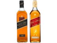 Kit Whisky Johnnie Walker Black Label Escocês - 12 anos 1L + Whisky Johnnie Walker Red Label 1L