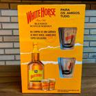 Kit White Horse Whisky 1L + 2 Copos + Caixa presente