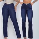 Kit Wide Leg Boca de Sino Pantalona Leve Jeans Empina Bumbum