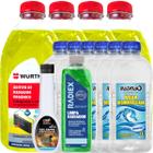 Kit Wurth 2 Litros Aditivo Amarelo Concentrado Orgânico 6 Litros de Água Desmineralizada 1 Selante para Radiador e 1 Limpa Radiador