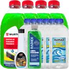 Kit Wurth 2 Litros Aditivo Verde Concentrado Orgânico 6 Litros de Água Desmineralizada 1 Selante para Radiador e 1 Limpa Radiador