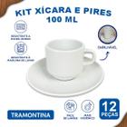 Kit Xícara e Pires de Café Tramontina Paola em Porcelana 100 ml 12 Peças