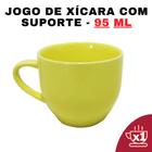 Kit Xícaras em Porcelana Amarelo 95ml Jogo de Chá e Café