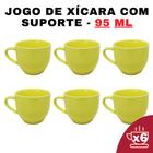 Kit Xícaras em Porcelana Amarelo 95ml Jogo de Chá e Café