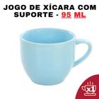 Kit Xícaras em Porcelana Azul 95ml Jogo de Chá e Café