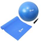 Kit Yoga Tapete Pvc E Bola De Pilates 55 Cm Suiça Odin Fit