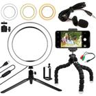 Kit Youtuber Microfone Celular Tripé Iluminador Ring Light - AQUILAE