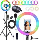 Kit Youtuber Tripé Celular Microfone Ring Light Rgb Colorido - Leffa Shop