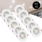 Kit10 Spot Led 7W Dicroica Direcionavel Embutir Redondo Frio