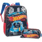 Kit2 Mochila com Estojo Hot Wheels miniaturas carro