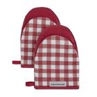 KitchenAid Gingham Mini Forno Mitt 2-Pack Set, Vermelho Paixão,