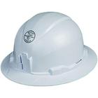 Klein Tools 60400 Hard Hat, Estilo full brim não ventilado, acolchoado, banda de suor resistente ao odor auto-wicking, testada até 20kV, branca