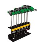 Klein Tools JTH67T Hex Key Set, TORX T-Handle Hex Key Allen Wrench Set com lâminas de 6 polegadas, suporte incluído, 7 peças