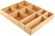 Kootek 6 Pcs Bamboo Drawer Organizer Utensil Tray Kitchen Storage Box 3-Size Versátil Divideers Cutlery Holders Bins Containers for Flatware Kitchen Utensils