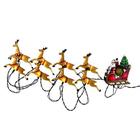 Kurt Adler 10-Light Papai Noel Sleigh e Conjunto de Luz de Rena