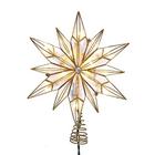 Kurt S. Adler Kurt Adler 10-Light 12-Point Capiz Star and Center Gem Treetop, Ouro, Branco