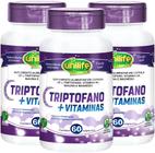 L-Triptofano + Vitaminas B6 Niacina Magnésio 60 cápsulas de 400mg Vegano Kit com 3