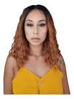 Lace Front Ruiva Curta Ondulada Fibra Futura 35 Cm