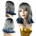 Lace Wig Corte Moderno Fibra Premium Ondulada Com Franja