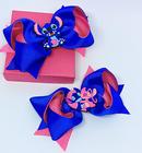 Laço de Cabelo Infantil Presilha Bico de Pato Desenho Disney 3D Stitch Lilo Angel Rosa Azul Festa aniversário Temático