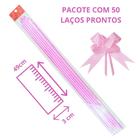 Laço Fácil listrado Rosa tamanho 48 cm - Escolha sua quantidade