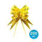 Laço fácil p/ presentes 20cm - Amarelo c/ dourado 200un