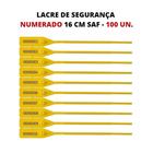 Lacre de Segurança para Malote 16 Cm SAF Numerado - 100 Unidades