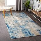 Lahome Modern Abstract Area Rug - 3x5 Washable Bedroom Rug Soft Throw Entry Mat Contemporary Faux Wool Non-Slip Stain Tapete Resistente a Manchas para Sala de Estar Cozinha Escritório de Banho, Azul / Amarelo / Marfim