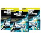 Lâmina De Barbear Gillette Mach3 3 Unidades Com 2 Refil Cada