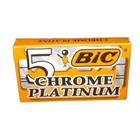 Lâmina Duplo Fio BIC Chrome Platinum, Clássica, Aço Inoxidável, Revestida de Cromo e Platina