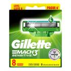 Lâmina Gillette Mach 3 Sensitive Leve 8 Pague 6 Unidades