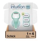 Lâminas Schick Intuition para mulheres com pele sensível + 1 navalha e 4 lâminas