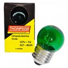 Lampada Bolinha Thompson 7Wx127V Verde ./ Kit Com 10 Peca