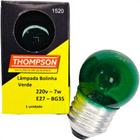 Lampada Bolinha Thompson 7Wx220V Verde - Kit C/10 Pecas