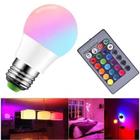 Lampada Bulbo RGB 16 Cores Decorativa Ambiente Com Controle Remoto 7W