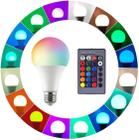 Lâmpada De LED RGB Colorida Com Controle Remoto Base Parafuso Bocal E27 Bivolt Com Controle Remoto