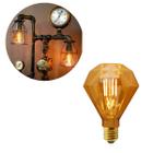 Lâmpada Diamante Filamento Led 4W Bocal Rosca E27 Luz 2200K Âmbar Vintage Bivolt Para Pendentes Abajur Lustres Retro - CBC