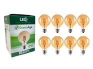 Lâmpada Filamento Led 8w G95 Âmbar E27 Retrô Bivolt Kit 8