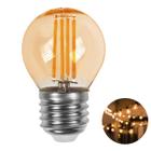 Lâmpada Filamento Led Bolinha Decorativa 4w Bivolt E27 Varal de Luz Retrô Vintage Lustre Cordão Amarelo Âmbar Amarela